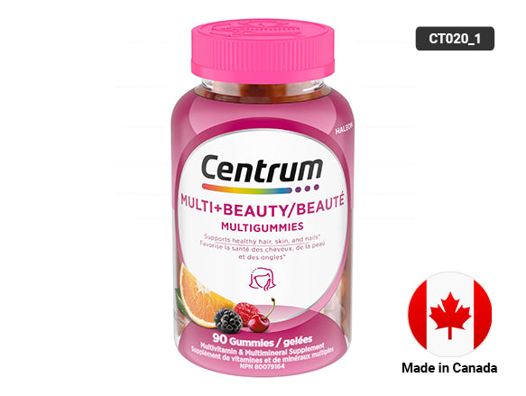 Centrum Multi + Beauty MultiGummies – 90 Gummies bottle front view